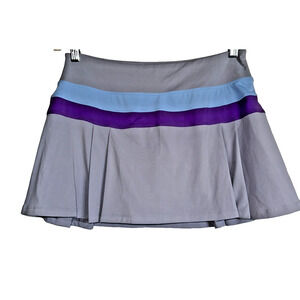 HEAD Women's Tennis Skort Size M Grey Blue Purple Tiered Built-In Shorts Perform